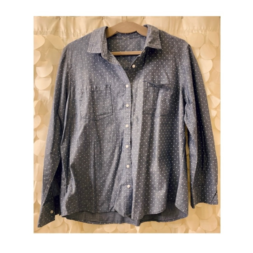 Polka Dot Denim Shirt